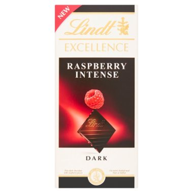 Lindt Excellence Raspberry Intense Czekolada ciemna z kawałkami malin 