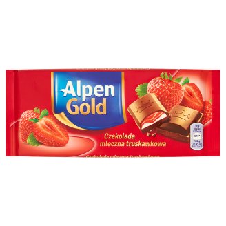 Alpen Gold Czekolada mleczna truskawkowa 