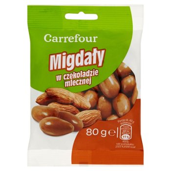 Carrefour Migdały w czekoladzie mlecznej