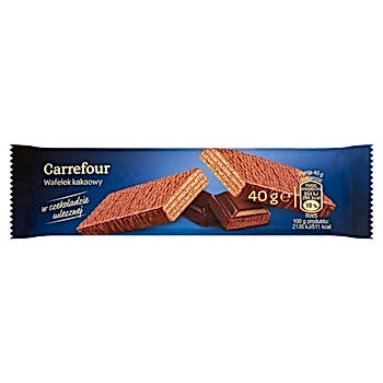 Carrefour Wafelek kakaowy w czekoladzie mlecznej