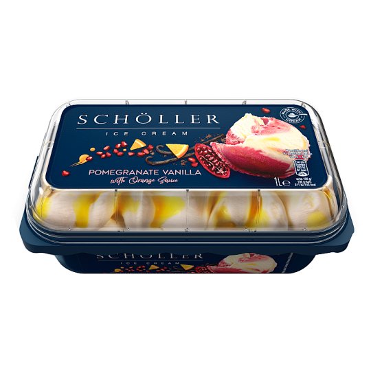 Schöller Sorbet z granatu i lody waniliowe z sosem pomarańczowym