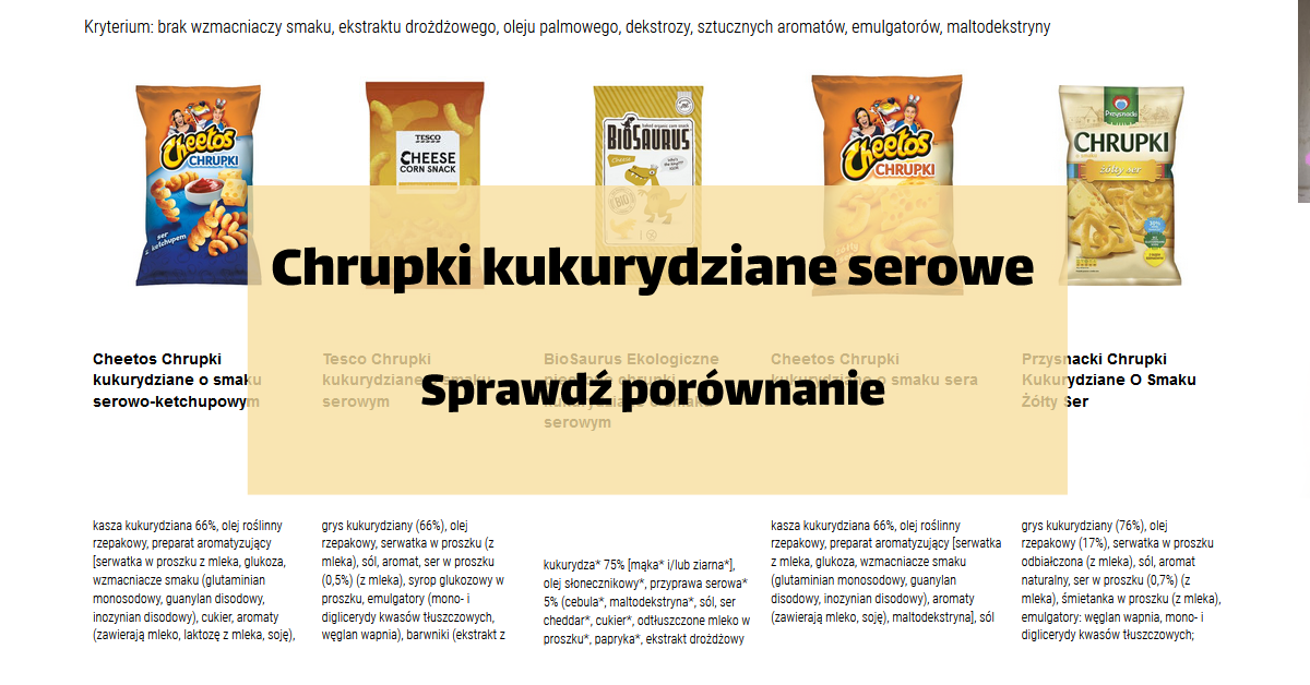 chrupki kukurydziane serowe